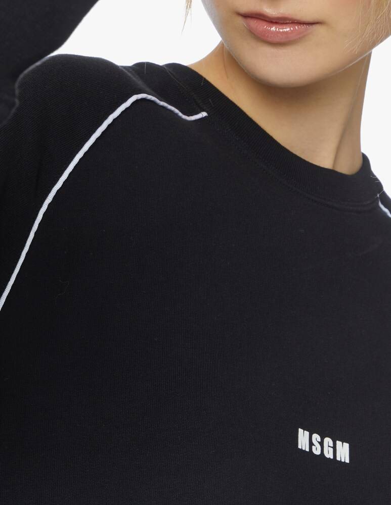 MSGM Felpa Manica Lunga In Cotone Con Logo
