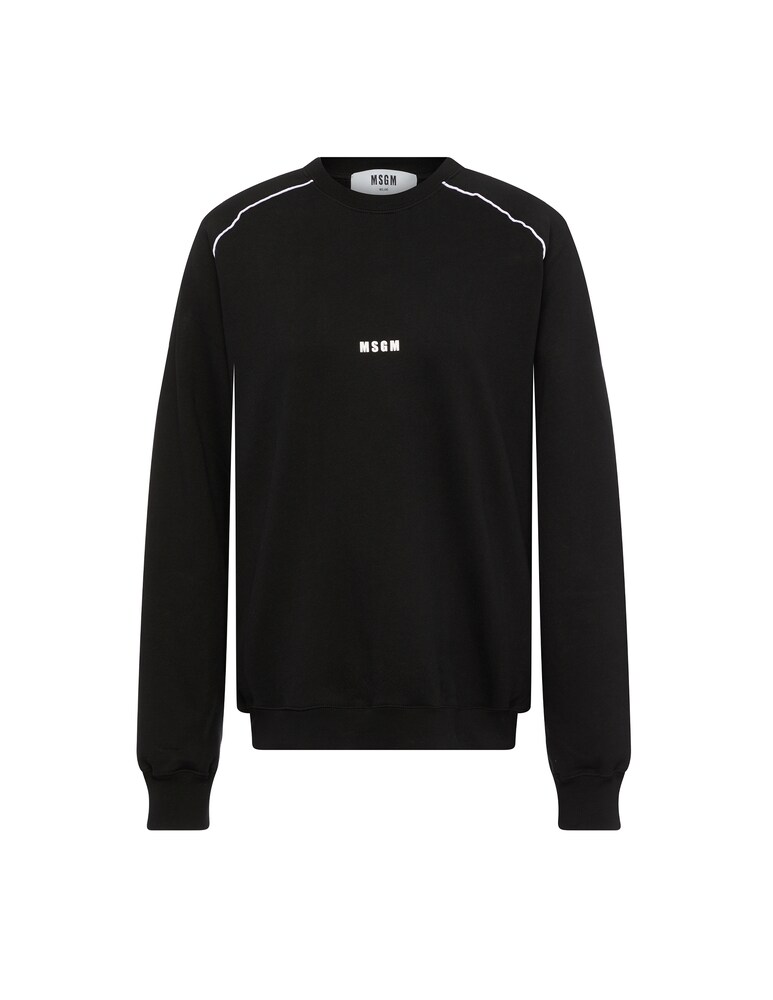 MSGM Felpa Manica Lunga In Cotone Con Logo