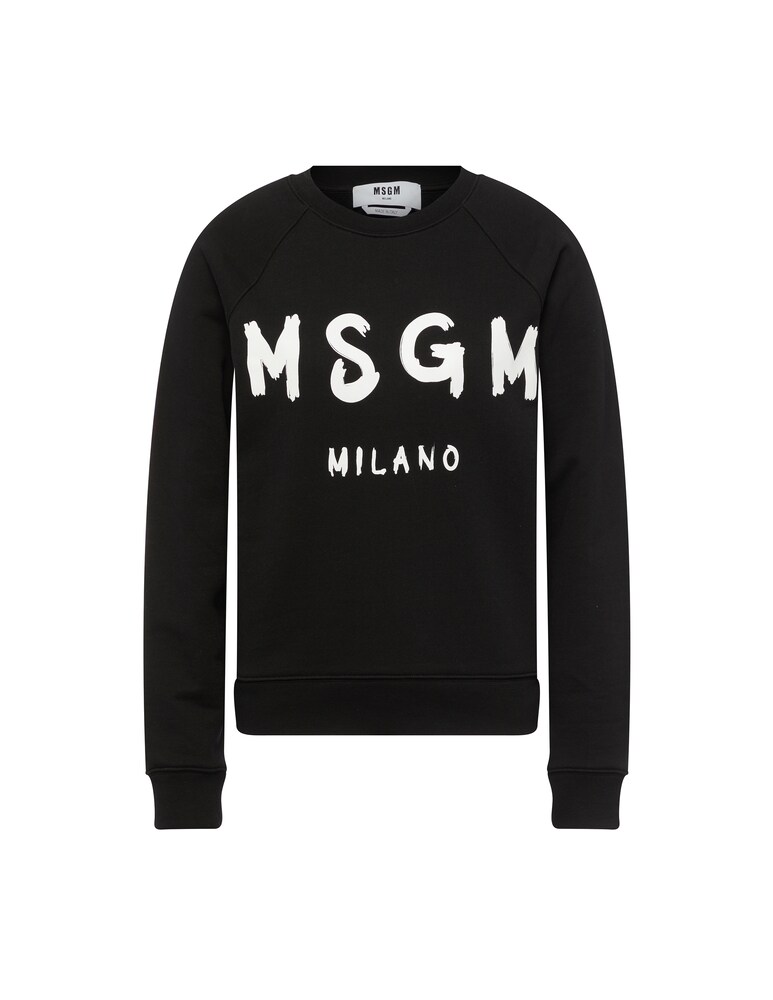 MSGM Felpa Manica Lunga In Cotone Con Logo