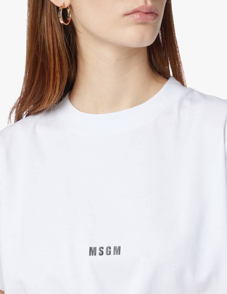 MSGM T-shirt Con Logo Girocollo In Cotone