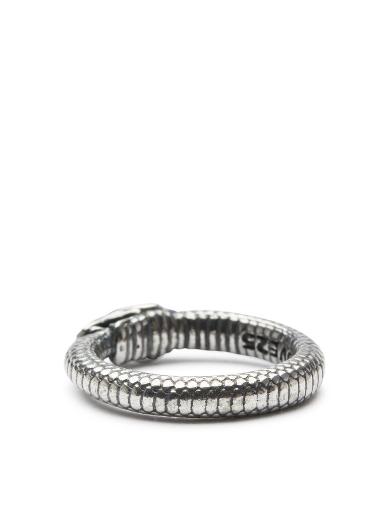 NOVE25 Anello Serpente Uroboro Argentato - Argento