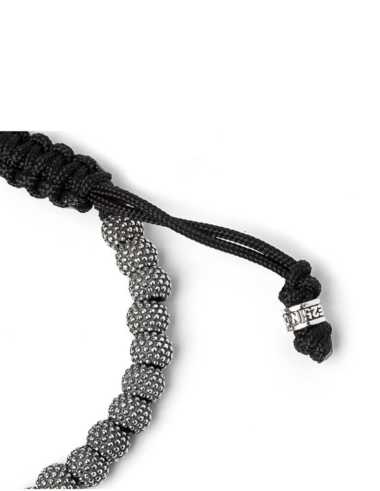 NOVE25 Bracciale Corda Elementi Tondi Puntinati - Argento