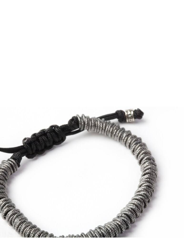 NOVE25 Bracciale Corda Magline Torchon - Argento