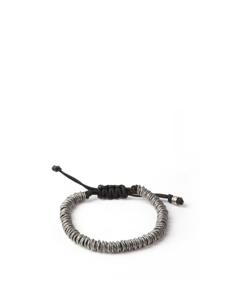 NOVE25 Bracciale corda magline torchon - argento