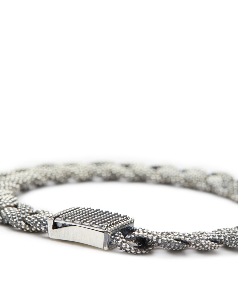 NOVE25 Bracciale Grumetta Piccola Puntinata - Argento