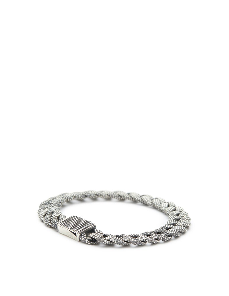 NOVE25 Bracciale grumetta piccola puntinata - argento