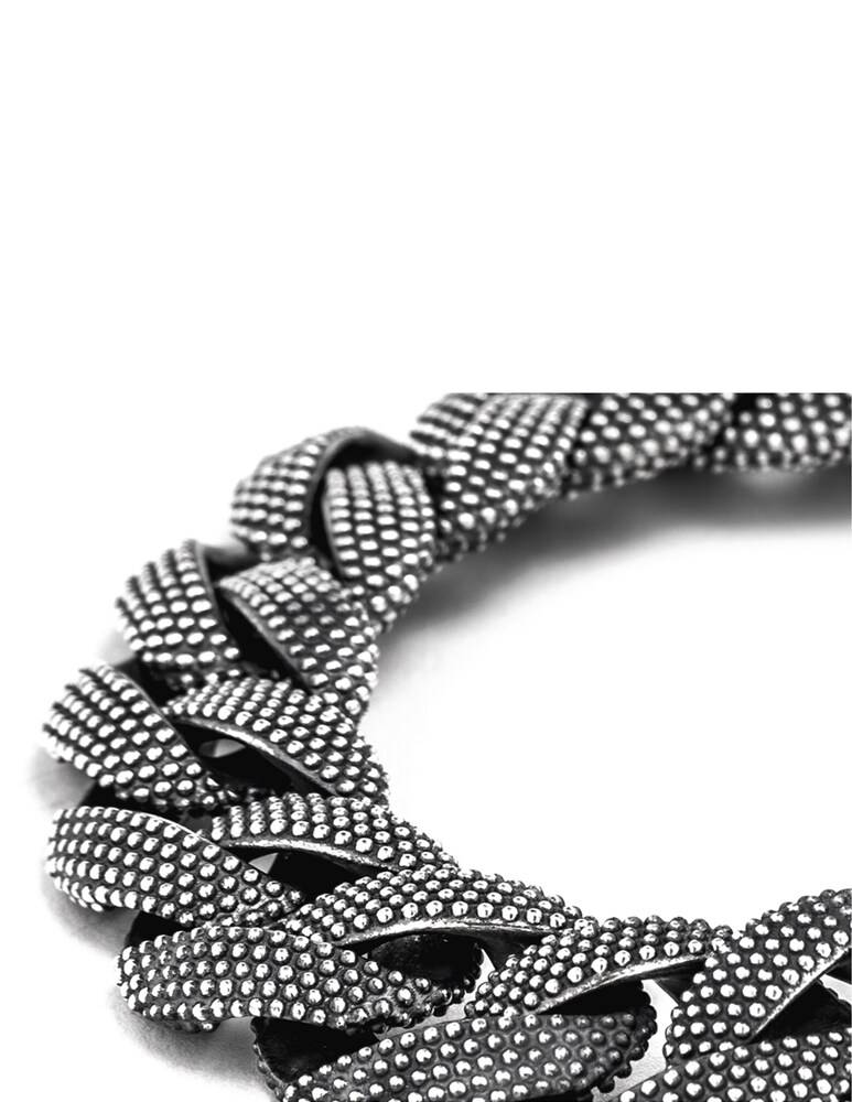 NOVE25 Bracciale Grumetta Puntinata Argentato - Argento