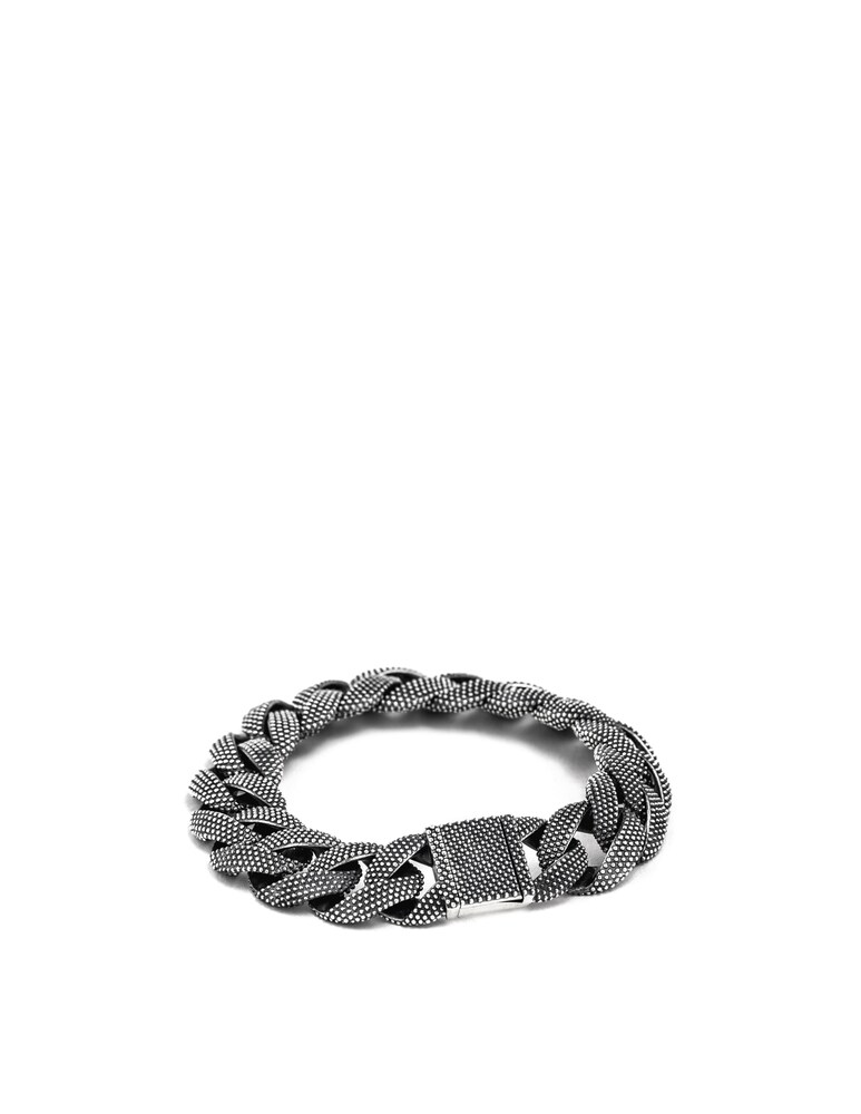 NOVE25 Bracciale grumetta puntinata argentato - argento