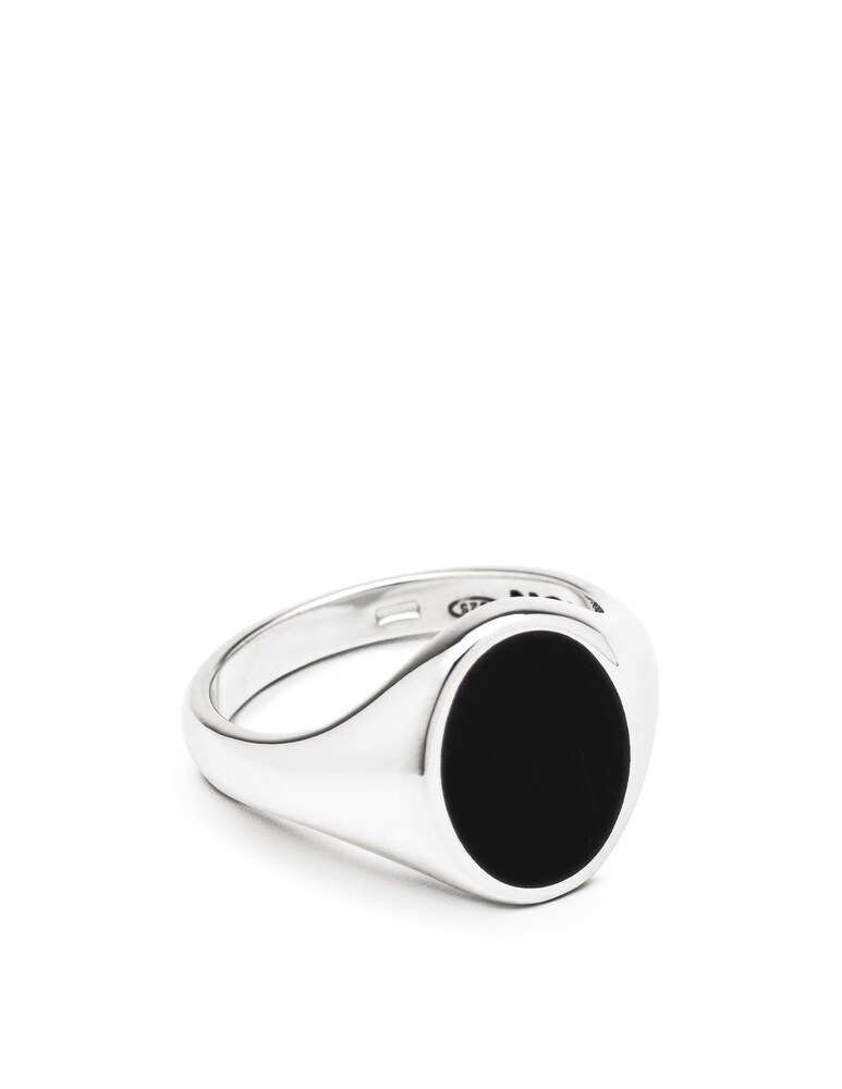 NOVE25 Chevalier Ovale Smalto Nero - Argento