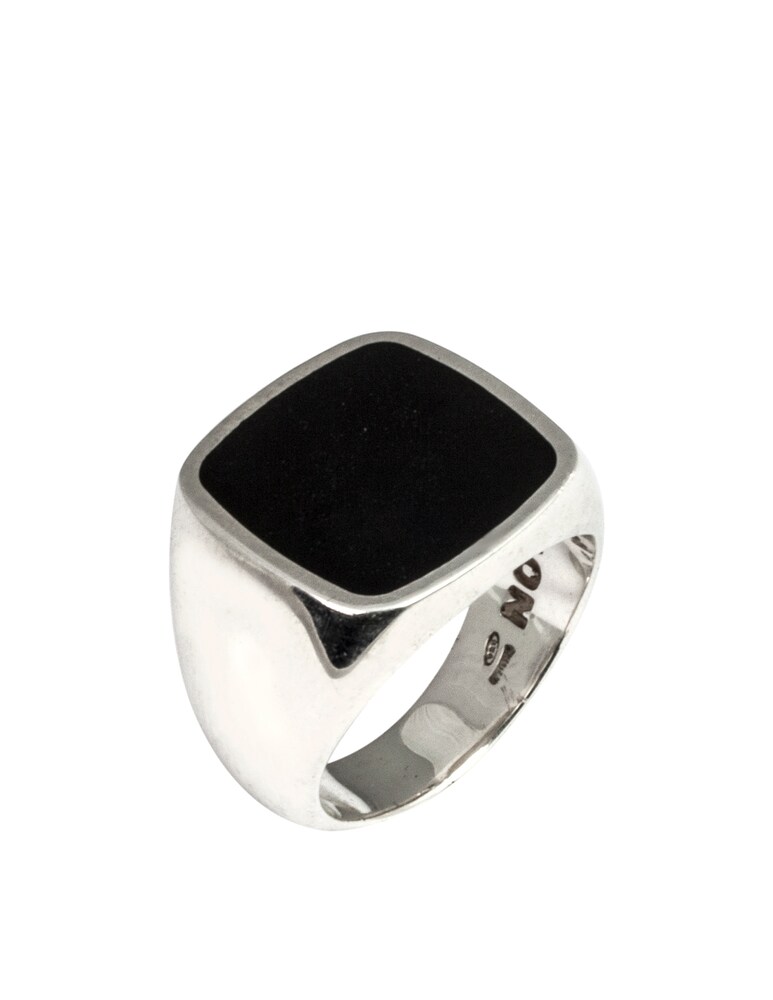 NOVE25 Chevalier Quadrato Smalto Nero - Argento