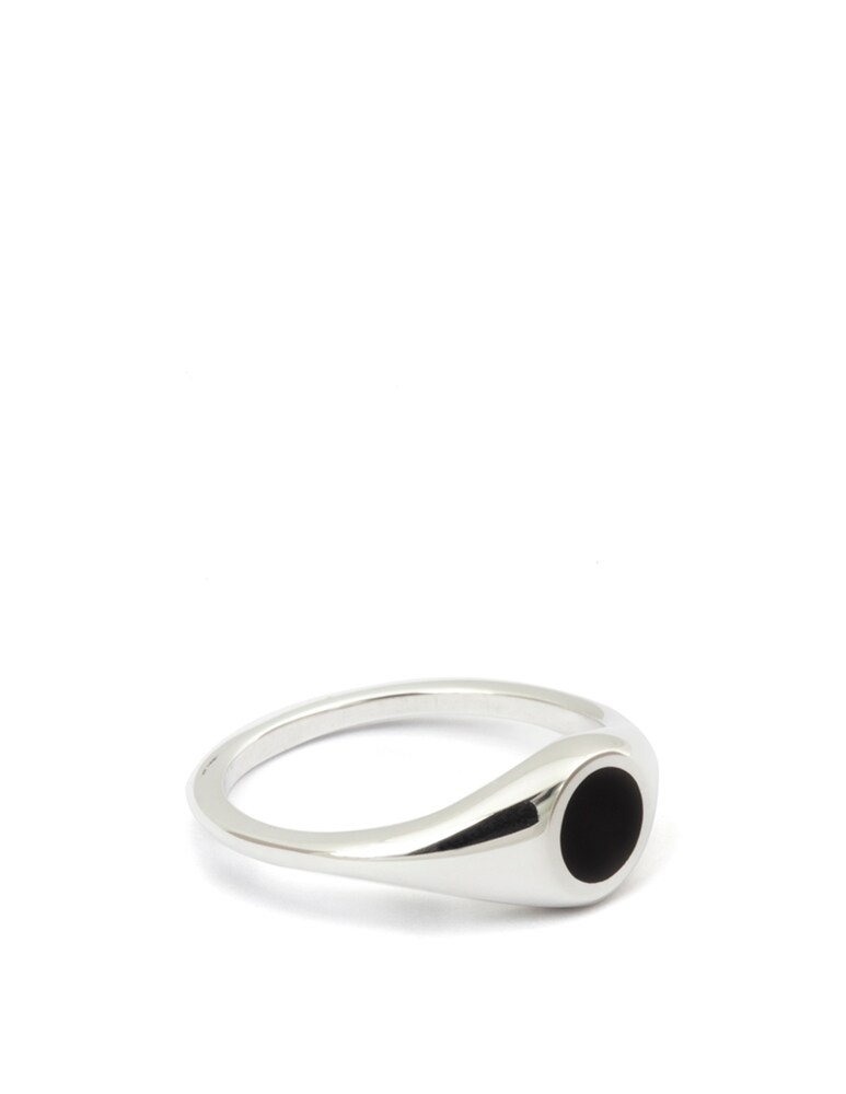 NOVE25 Chevalier Tondo Smalto Nero Mignolo - Argento