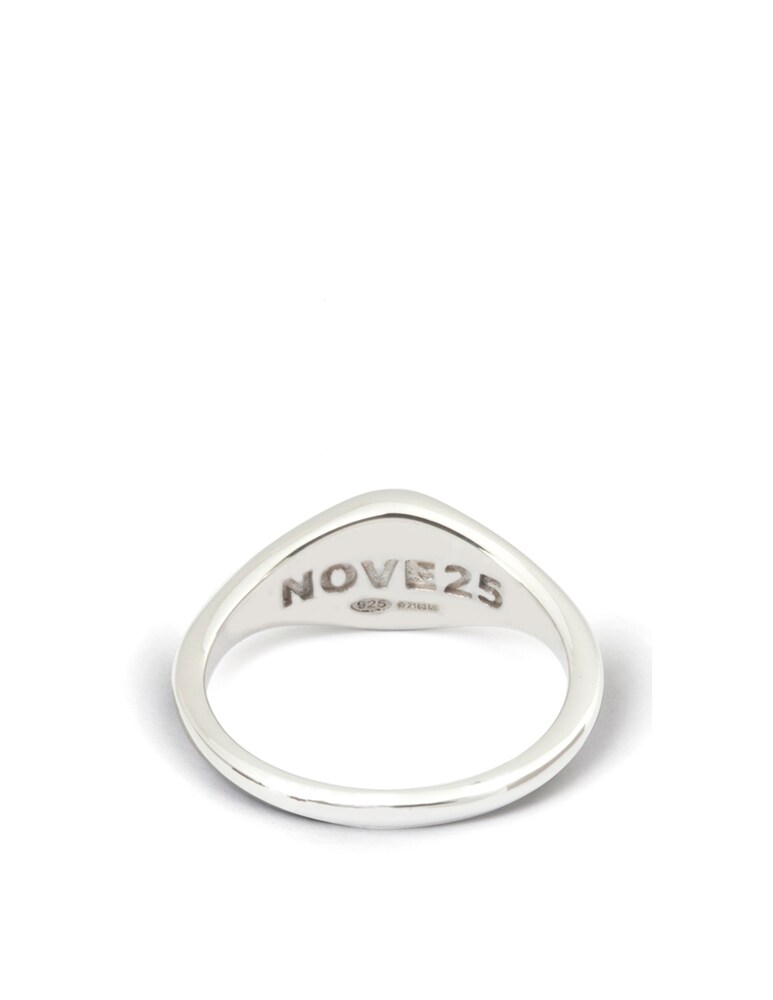 NOVE25 Chevalier Tondo Smalto Nero Mignolo - Argento