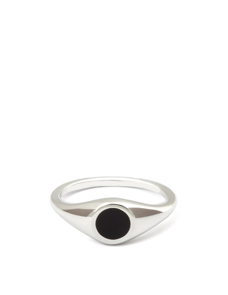 NOVE25 Chevalier tondo smalto nero mignolo - argento