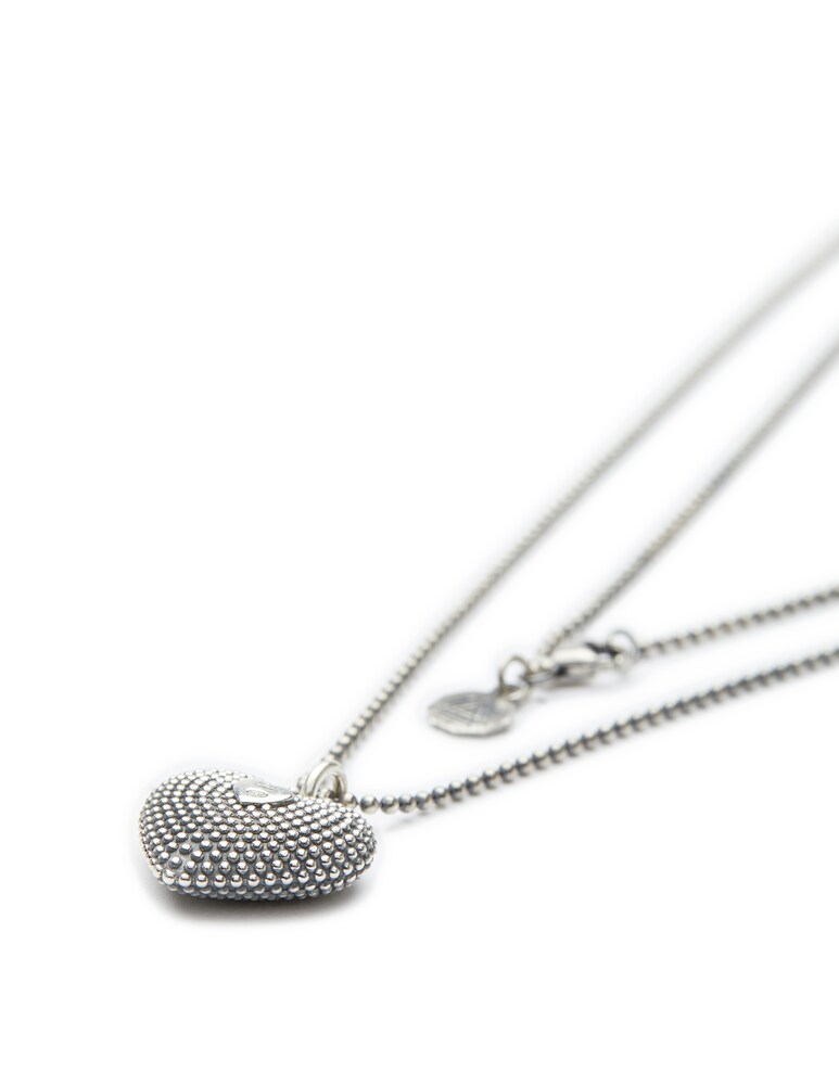 NOVE25 Collana Pendente Cuore Pieno Puntinato S150 L70 - Argento