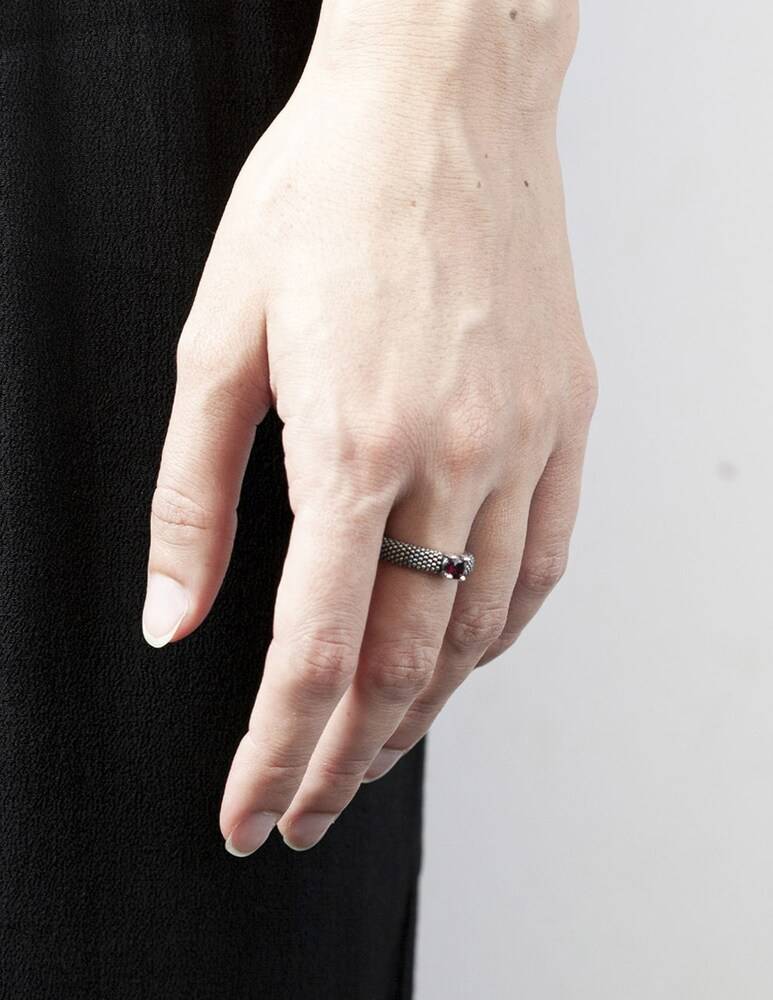 NOVE25 Fede Puntinata Solitario Corindone - Argento