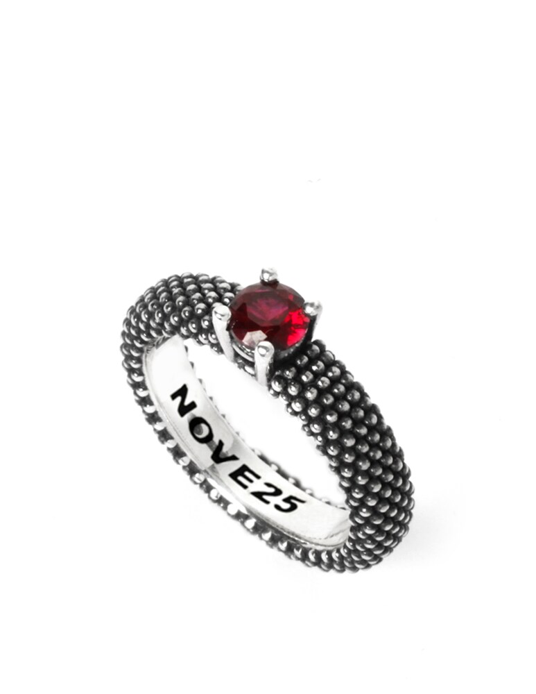 NOVE25 Fede puntinata solitario corindone - argento
