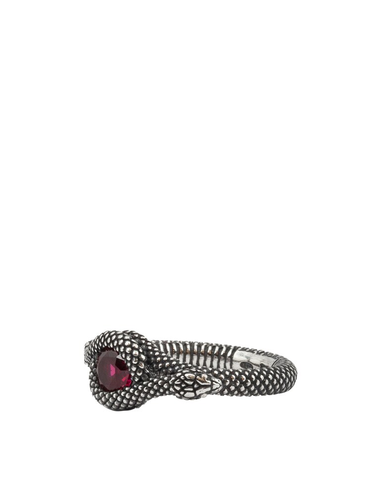 NOVE25 Fedina Serpente Solitario Corindone - Argento