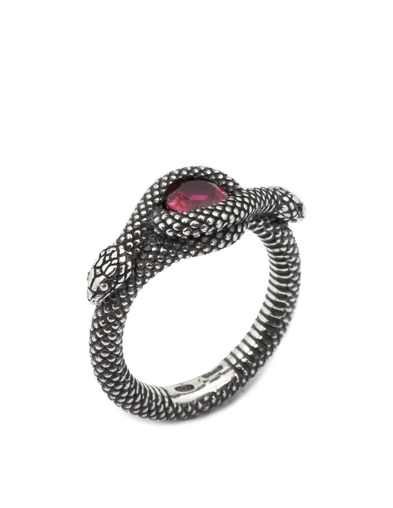 NOVE25 Fedina Serpente Solitario Corindone - Argento
