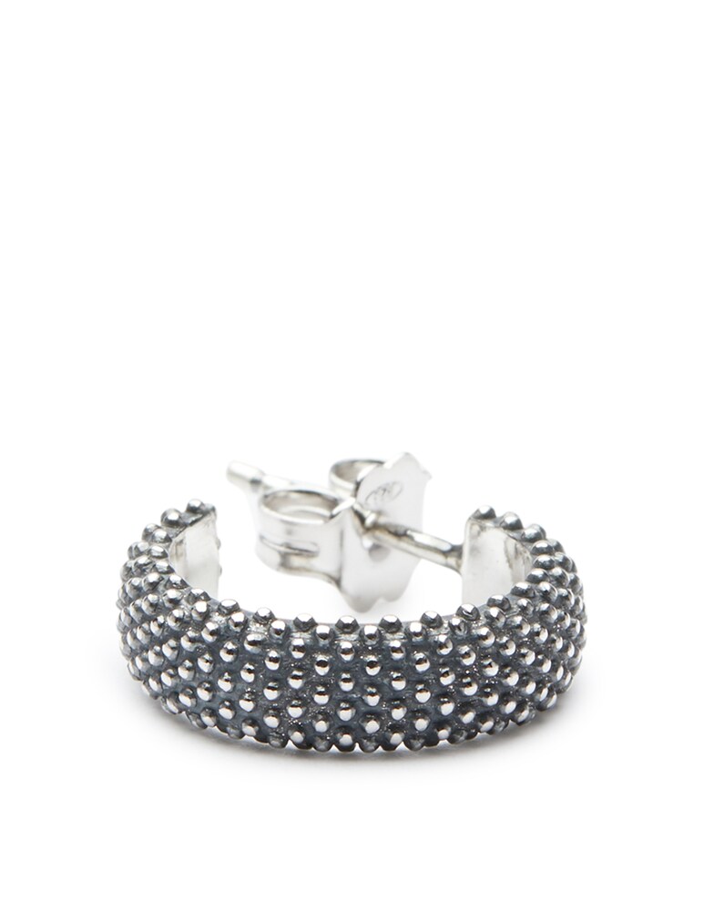 NOVE25 Orecchino Singolo Cerchio Puntinato Piccolo - Argento