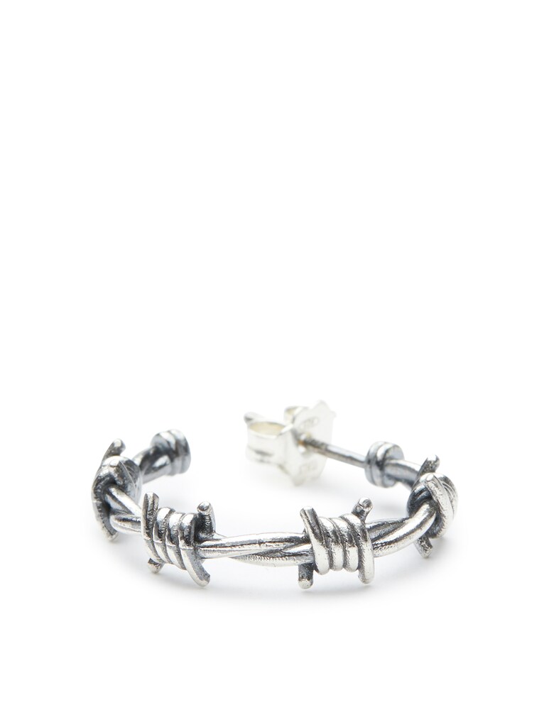 NOVE25 Orecchino Singolo Filo Spinato Piccolo - Argento