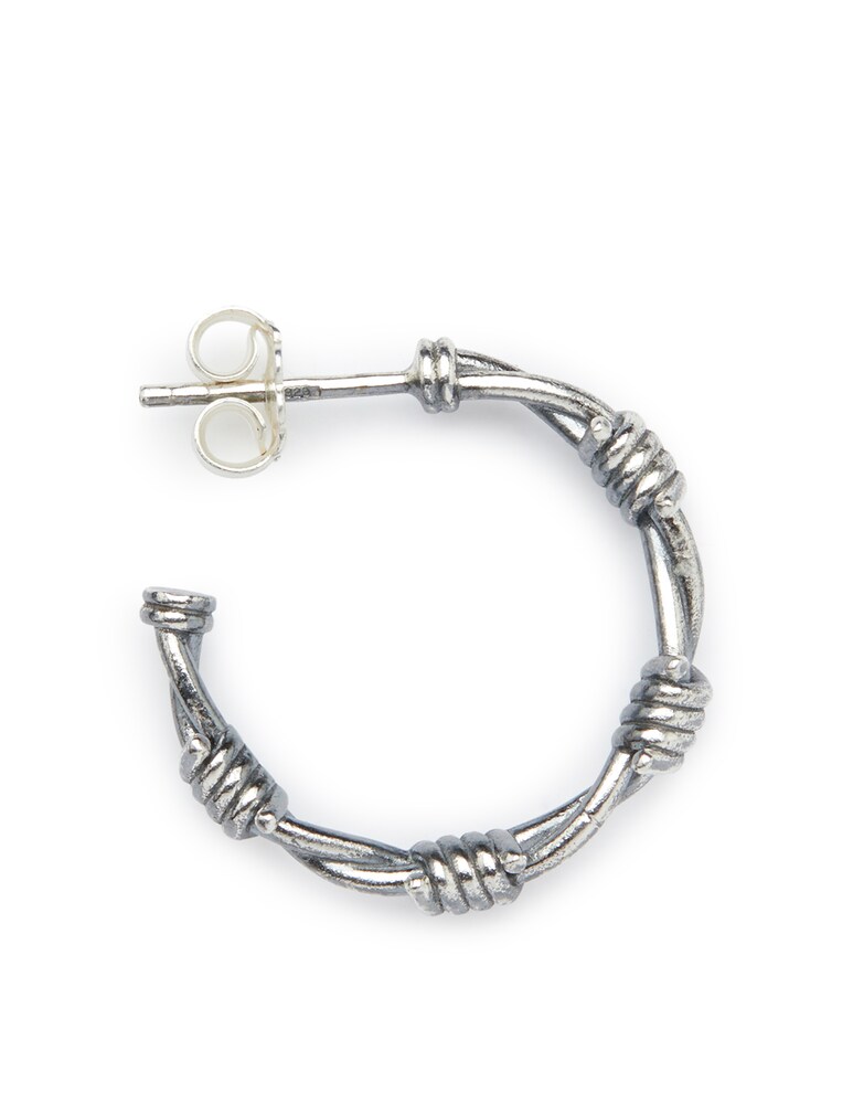 NOVE25 Orecchino singolo filo spinato piccolo - argento