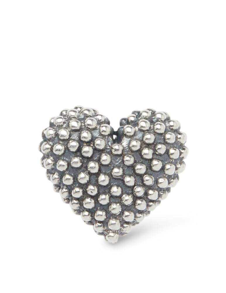 NOVE25 Orecchino singolo lobo cuore puntinato - argento