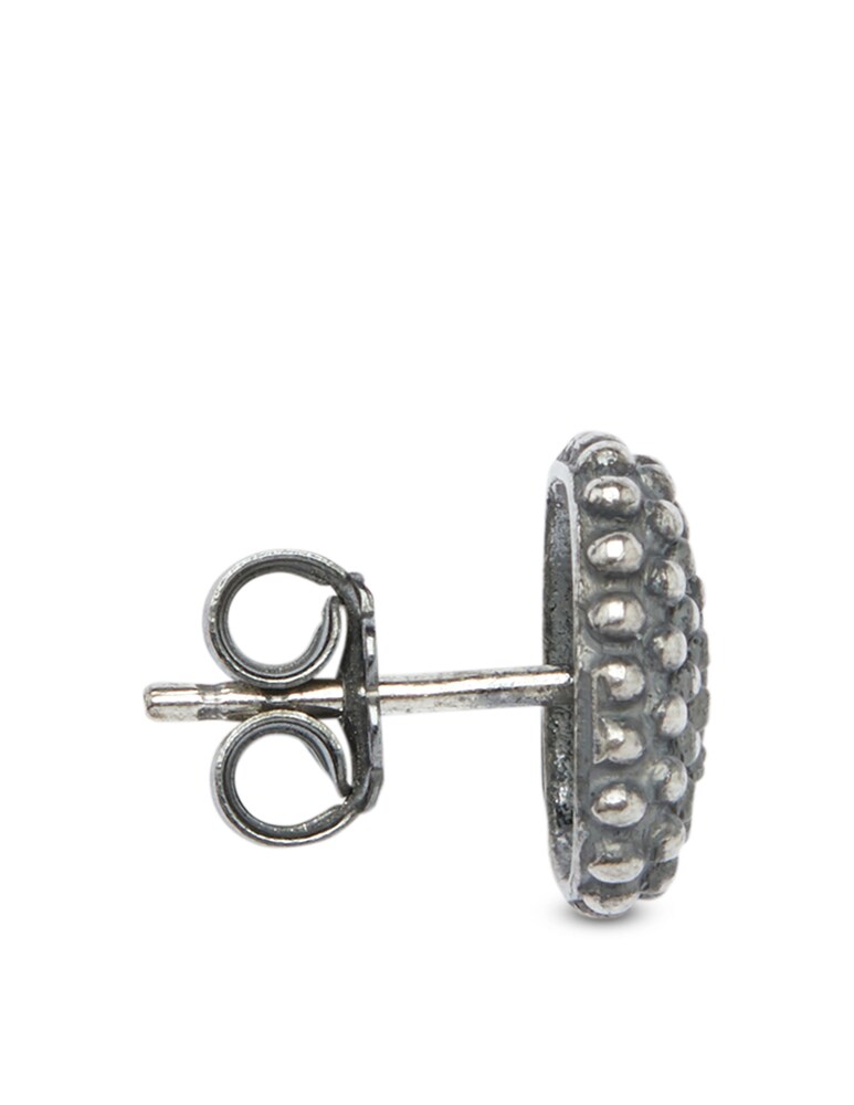 NOVE25 Orecchino Singolo Lobo Quadrato Puntinato - Argento