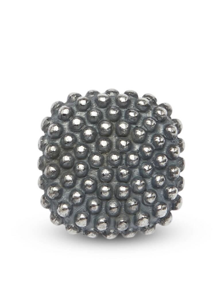 NOVE25 Orecchino singolo lobo quadrato puntinato - argento