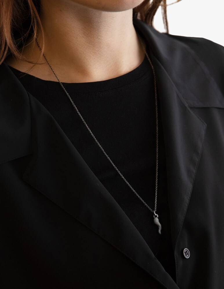 NOVE25 Pendente Cornino Puntinato Piccolo - Argento