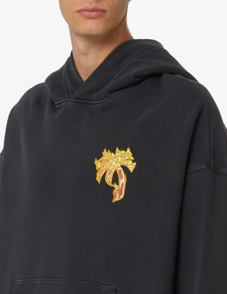 Palm Angels Felpa Con Cappuccio Palm Flames