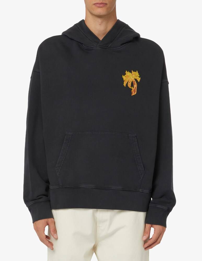Palm Angels Felpa con cappuccio palm flames