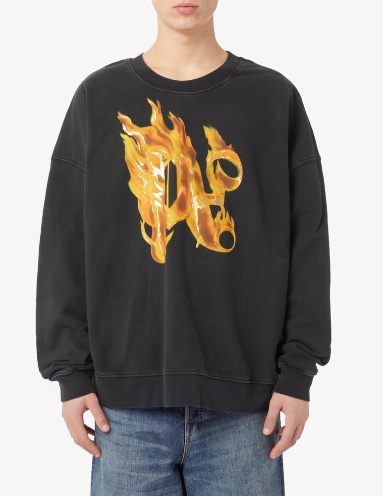Palm Angels Maglia girocollo burning monogram