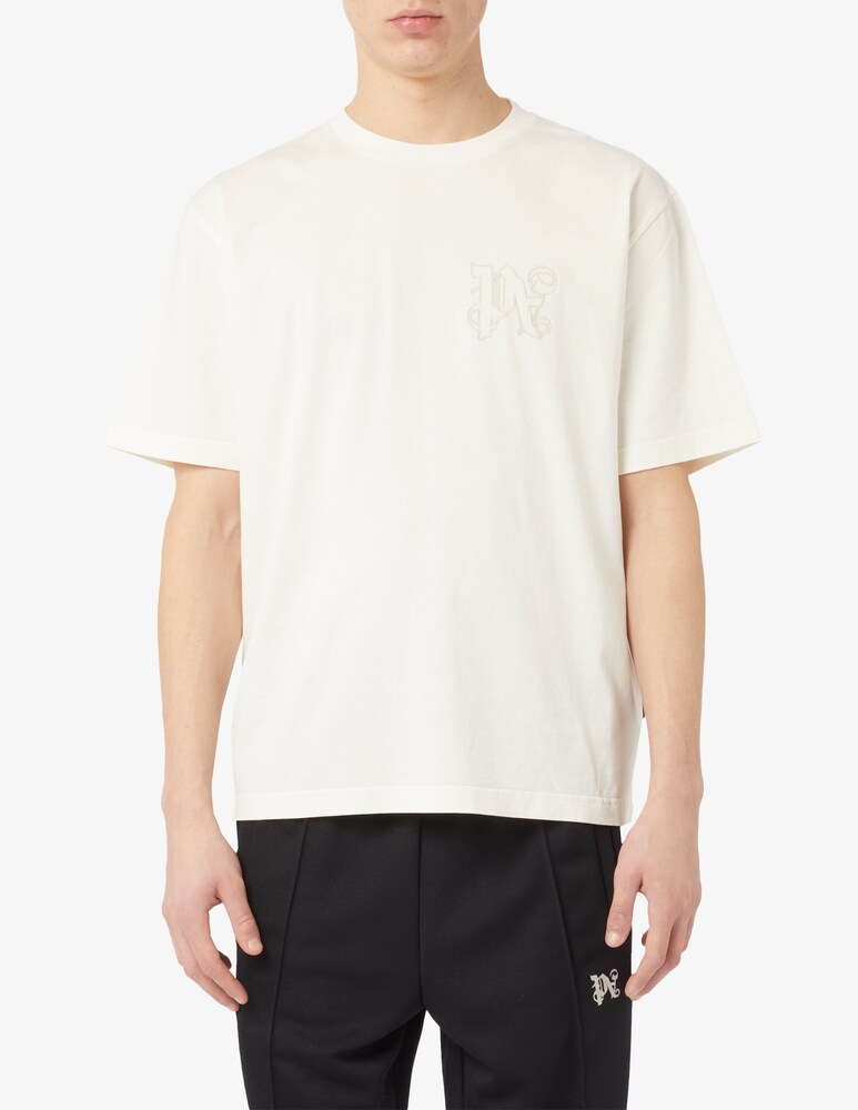 Palm Angels Maglietta monogram small logo slim fit