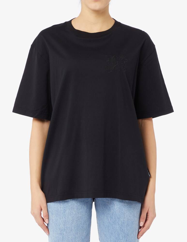 Palm Angels Maglietta monogram small logo slim fit