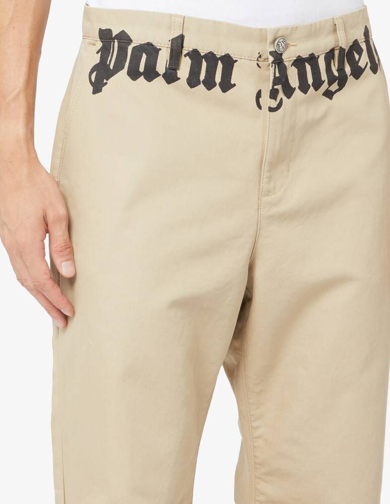 Palm Angels Pantalone Chino Con Scritta