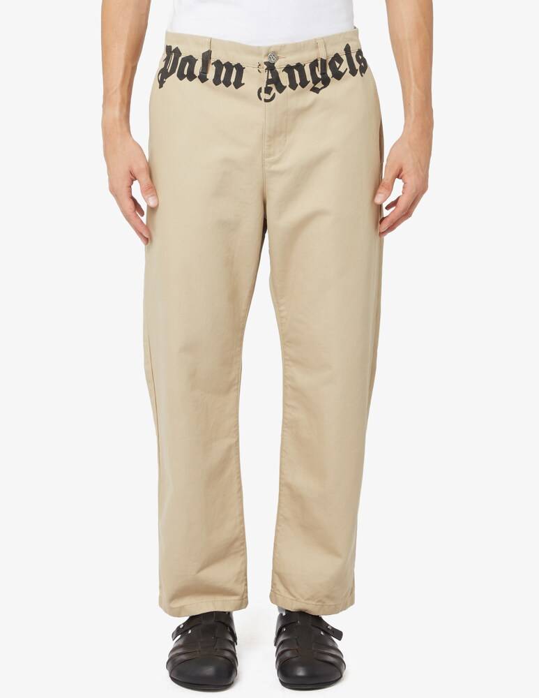Palm Angels Pantalone chino con scritta
