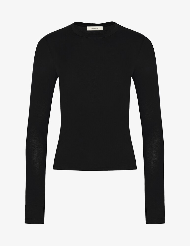 PANGAIA Top da donna a maniche lunghe elasticizzato in cotone 365