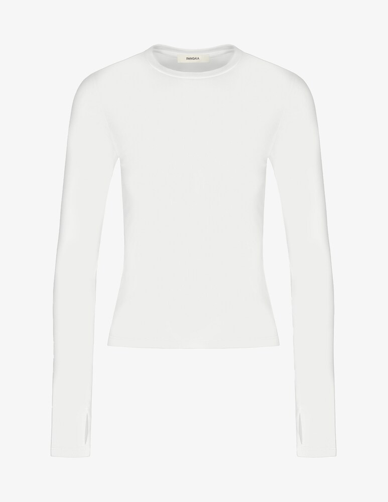 PANGAIA Top da donna a maniche lunghe elasticizzato in cotone 365