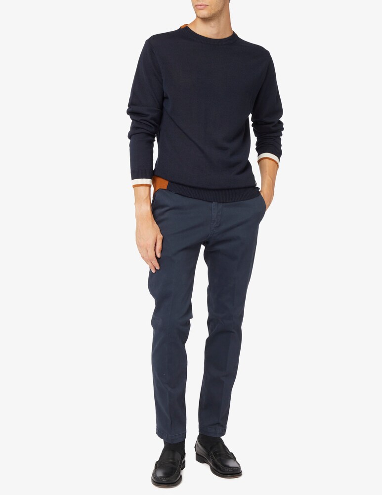 Paoloni Pantaloni Chino Tinto Capo Gabardina