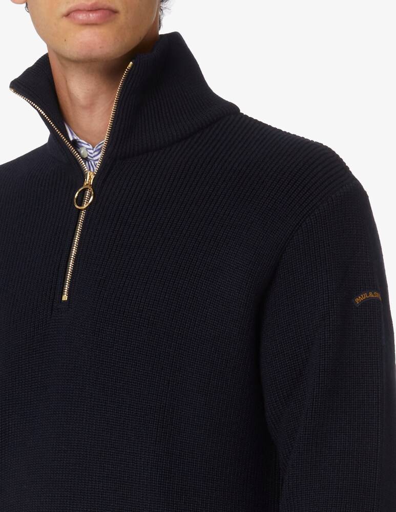 Paul & Shark Maglia Con Zip Con Moon Badge