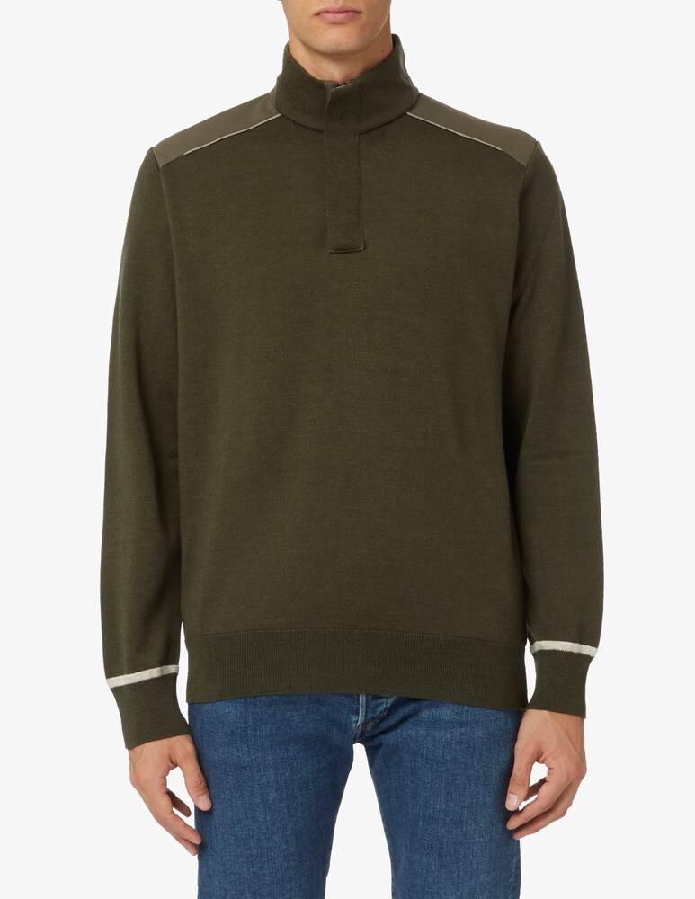 Paul & Shark Maglia con zip in lana con dettagli in typhoon