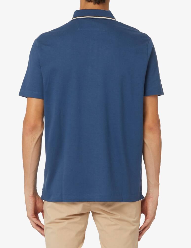 Paul & Shark Polo Manica Corta Tencel Pique Con Logo Ricamato