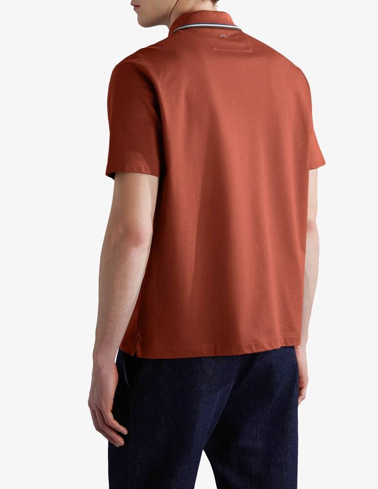 Paul & Shark Polo Manica Corta Tencel Pique Con Logo Ricamato