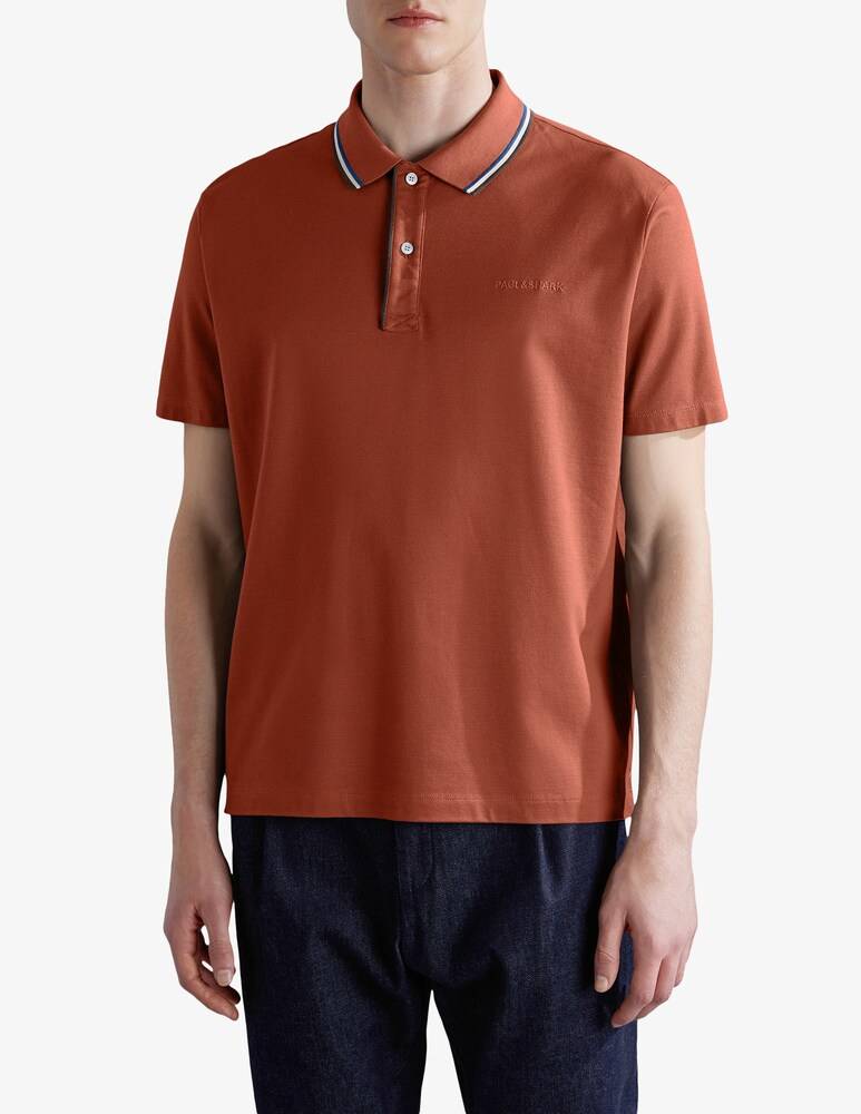 Paul & Shark Polo manica corta tencel pique con logo ricamato