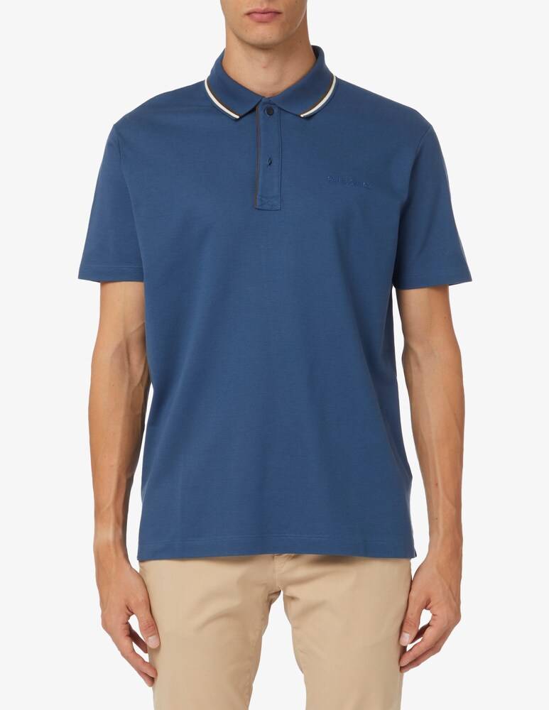 Paul & Shark Polo manica corta tencel pique con logo ricamato