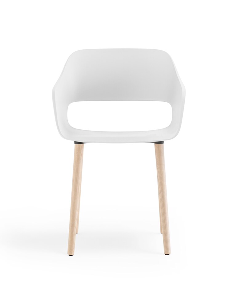 Pedrali Babila poltrona con gambe in frassino - Bianco