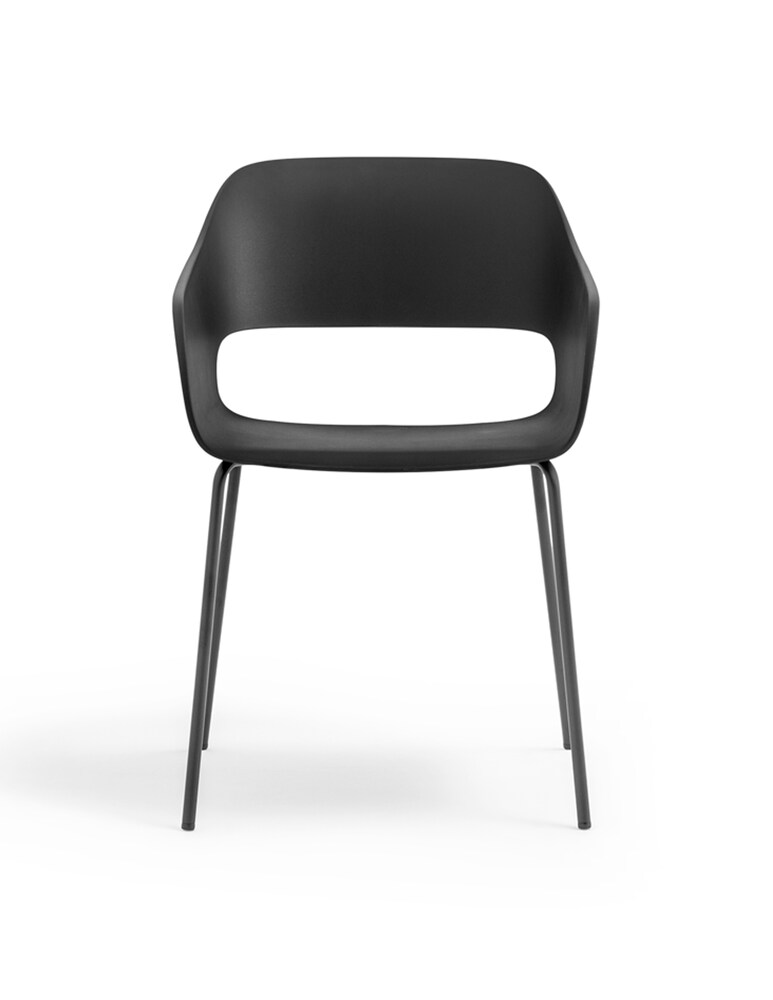 Pedrali Babila poltrona con gambe in metallo - Nero