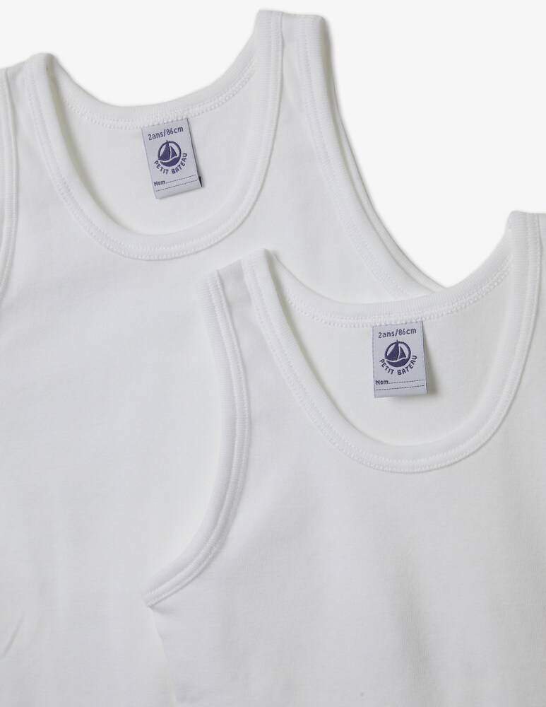 Petit Bateau Confezione Di 2 Canotte - Bianco