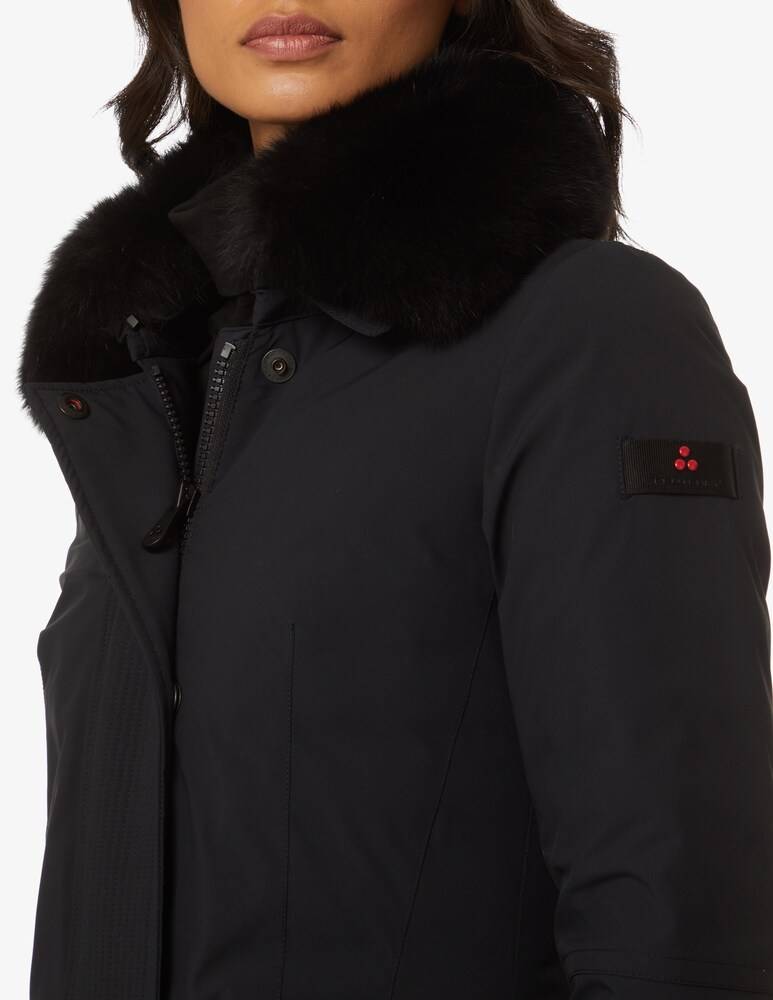 Peuterey Cappotto In Pelliccia Staccabile Sintetica Desmot KL - Nero