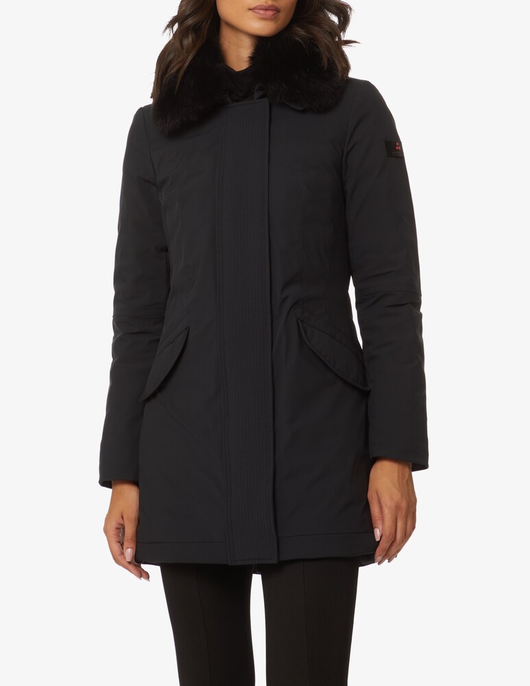 Peuterey Cappotto in pelliccia staccabile sintetica Desmot KL - Nero